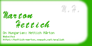 marton hettich business card
