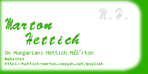 marton hettich business card